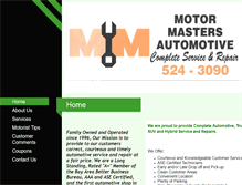 Tablet Screenshot of motormastersautomotive.com